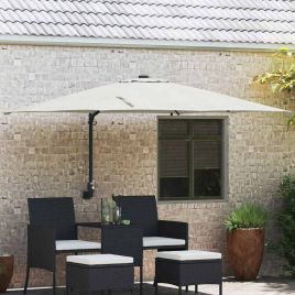 TAGLEN Garden Parasol Sand 248.5x247.5x160 cm Polyester and Steel