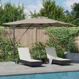 SERIDG Umbrella Taupe 286x284x270 cm and Polyester Aluminium