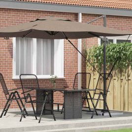 SERIDG Roma Parasol Taupe 286x284x265 cm and Polyester Aluminium