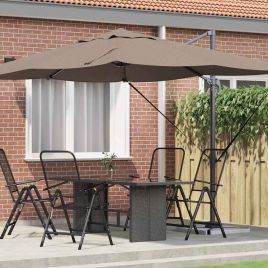 SERIDG Umbrella Taupe 351x250x260 cm Polyester and Aluminium