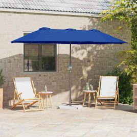 SERIDG Garden Parasol Azurblau 370x197x239 cm
