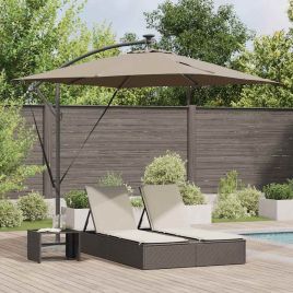 SERIDG Cantilever Banana Parasol Taupe 249x249x250 cm