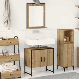 2 Piece Bathroom Cabinet Set Artisan Oak Engineered Wood