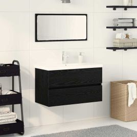 Black Oak Bathroom Furniture Set