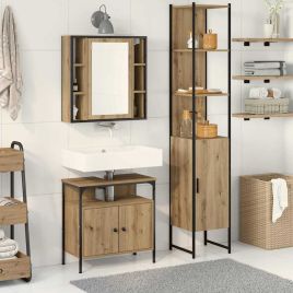3 Piece Bathroom Furniture Set - Artisan Oak Engineered Wood