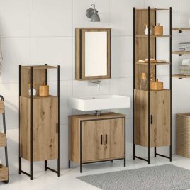4 Piece Bathroom Furniture Set Artisan Oak Engineered Wood