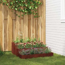 REHAL Garden Planter Rusty 90x90x35 cm Weathering Steel