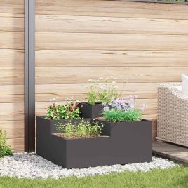 REHAL Garden Planter 80x80x48 cm Steel - Black