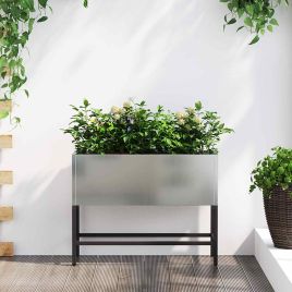 REHAL Raised Garden Planter 60x26x45 cm Galvanised Steel - Silver