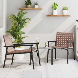 RISBRO Garden Chair 2 pcs 78x55.5x75.5 cm Poly Rattan - Brown