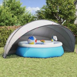 PEOVALE Pool Dome Folding Manual Grey and 546x516x250 cm - Orange