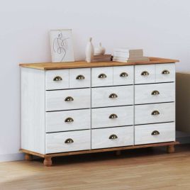 ELORA White Chest of Drawers - Extra Large-sized, 15 Drawers, Double