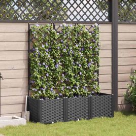 LIHRIDG Garden Planter 3 pcs 120x40x143 cm Steel - Black