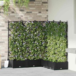 LIHRIDG Garden Planter 5 pcs 120x120x125.5 cm Steel - Black
