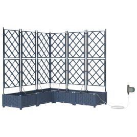 LIHRIDG Garden Planter 5 pcs 120x120x142 cm Steel - Grey