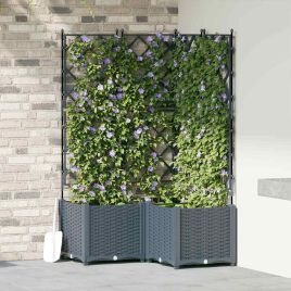 LIHRIDG Garden Planter 3 pcs LiGht 80x80x143 cm Steel - Grey