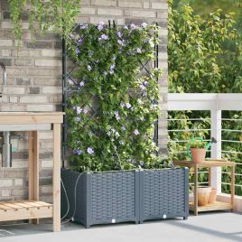 LIHRIDG Garden Planter 2 pcs LiGht Steel - Grey