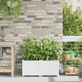 LIHRIDG Garden Planter 2 pcs Steel - White