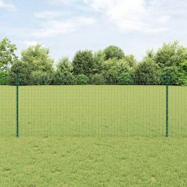 Fence Posts 11 pcs U-Channel Green 100 cm Steel