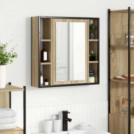 Bathroom Vanity Unit Light Oak Particle Board Medium Storage