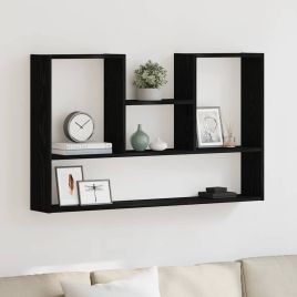 Wall Shelf Black Oak 99x15x60 cm Engineered Wood