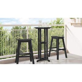 PAOFORD Bar Table 55x55x107 cm Polyethylene - Black