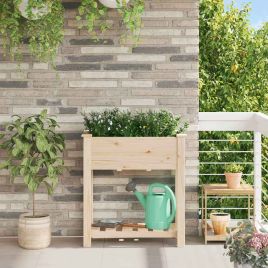 PADEN Garden Planter 71x37x76.5 cm Solid Fir Wood - Beige