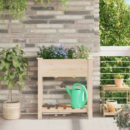 PADEN Garden Planter 71x37x76.5 cm Solid Fir Wood - Beige