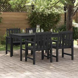 TITHAL Garden Chair 4 pcs 65.5x59x88 cm Polyethylene - Black