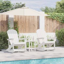 TITHAL Adirondack Rocking Chairs 2 pcs HDPE - White