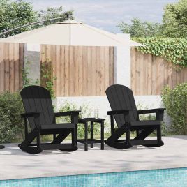 TITHAL Adirondack Rocking Chairs 2 pcs HDPE - Black