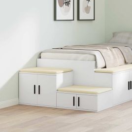 Storage Cabinet in White - 108x41x40 cm, Made of Engineered Wood