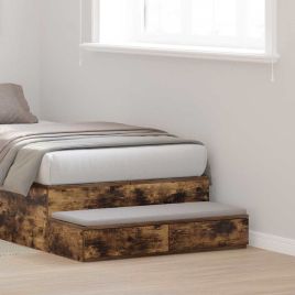 Bedside Tables Smoked oak Engineered wood 100 x 36.5 x 16.5 cm