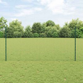 Fence Posts 22 pcs U-Channel Green 160 cm Steel