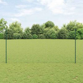 Euro Fence with 5 U Posts Green 1.5x10 m Steel