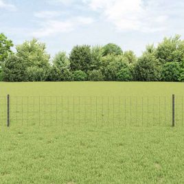 Euro Fence with 11 U Posts Grey 0.4x25 m Steel