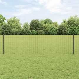 Euro Fence with 22 U Posts Grey 0,6x50 m Steel