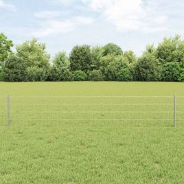 Euro Fence with 11 U Posts Silver 0,4x25 m Steel