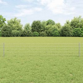 Euro Fence with 5 U Posts Silver 0,4x10 m Steel