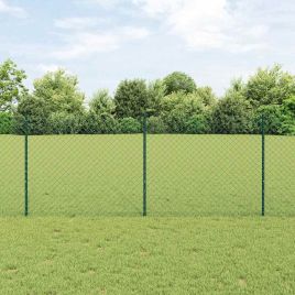 Chain Link Fence with 22 U Posts Green 1x25 m Steel