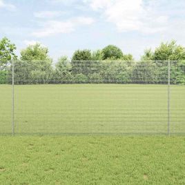 Welded Wire Fence with 22 U Posts Silver 1.2x25 m Steel