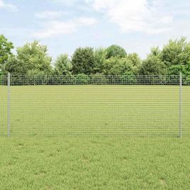 Welded Wire Fence with 22 U Posts Silver 0.8x50 m Steel