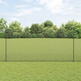Welded Wire Fence with 22 U Posts Grey 1.6x25 m Steel