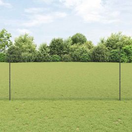Fence Posts 22 pcs U-Channel Grey 140 cm Steel
