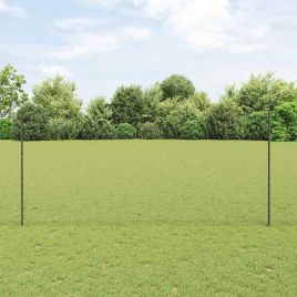 Fence Posts 22 pcs U-Channel Grey 140 cm Steel