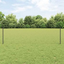 Fence Posts 11 pcs U-Channel Grey 60 cm Steel