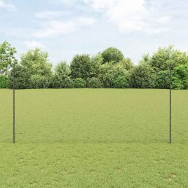 Fence Posts 22 pcs U-Channel Grey 160 cm Steel