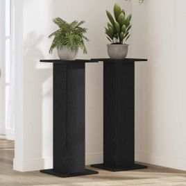 PAVUE Plant Stand 2 pcs 30x30x80 cm Wooden - Black Oak