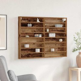 Vitrine Cabinet Old Wood 100x8,5x75 cm Engineered Wood