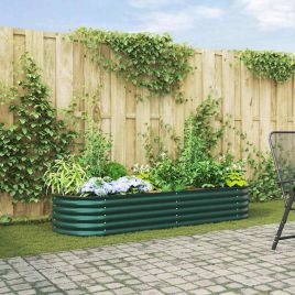 NEMVALE Garden Raised Bed 240x80x44 cm Steel - Green